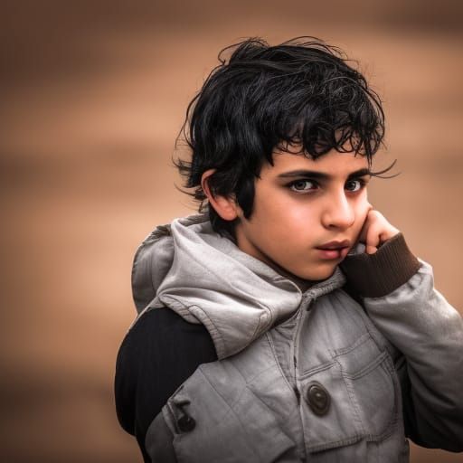 Hyperrealistic Portrait of an Italian Boy