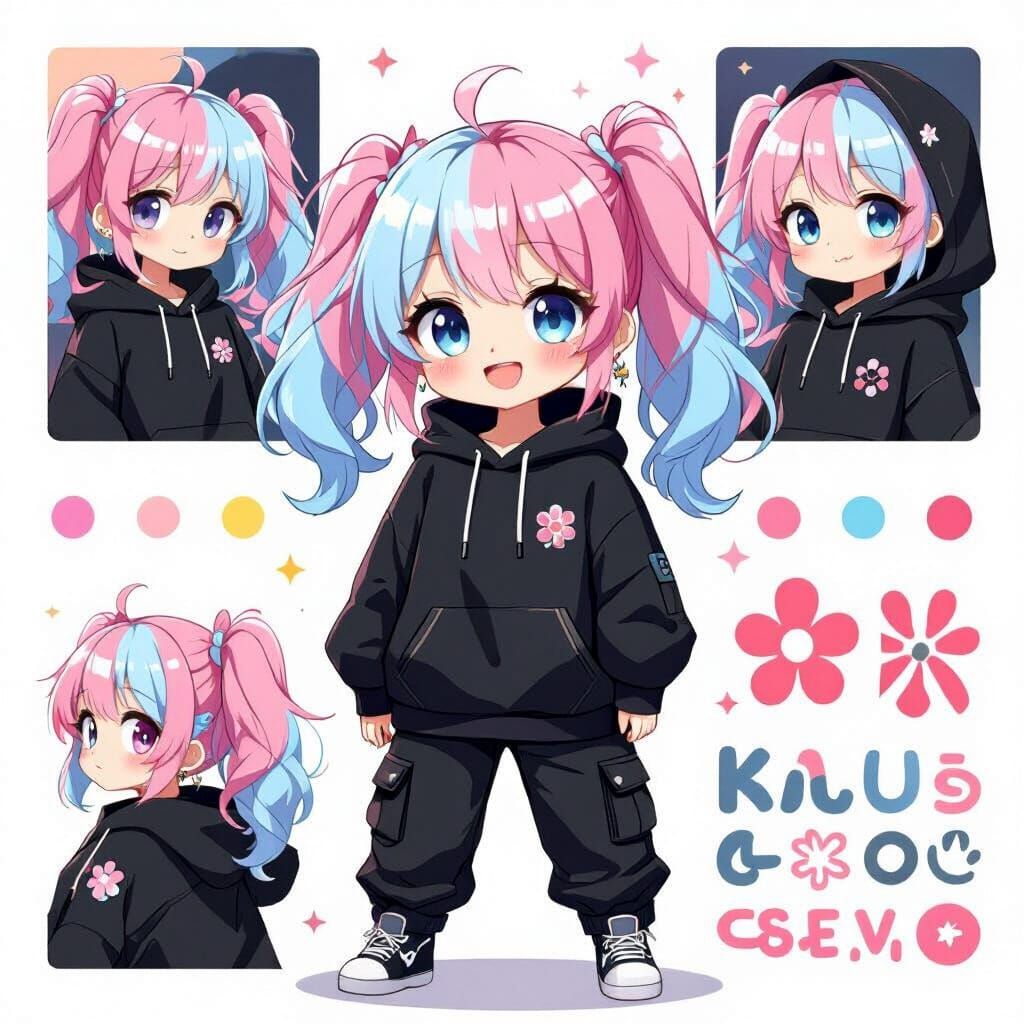 Joyful Chibi Mascot Arkfast in K-Pop Style
