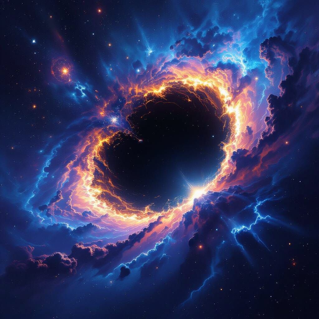 Epic Space Opera Art: Cosmic Eruption from Black Hole