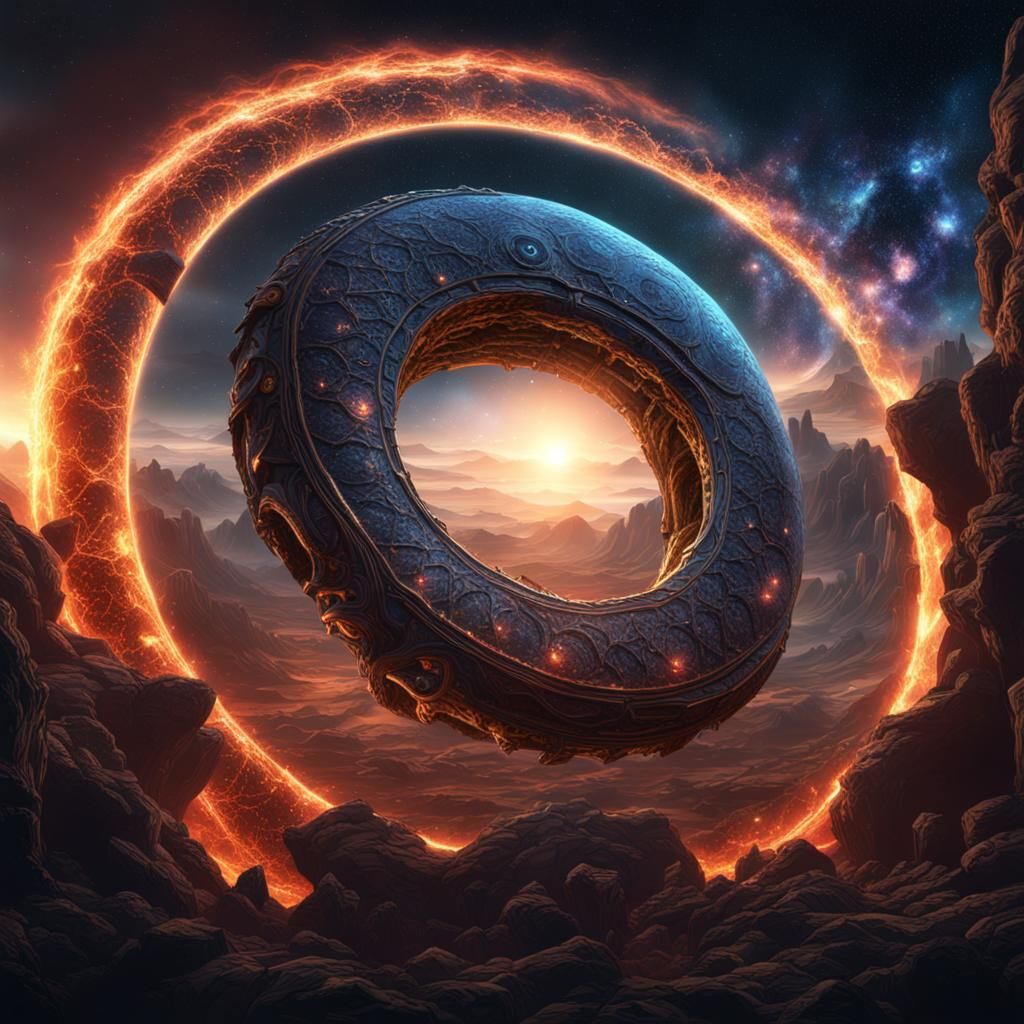 Ouroboros Encircling the Universe in Detailed Matte Painting