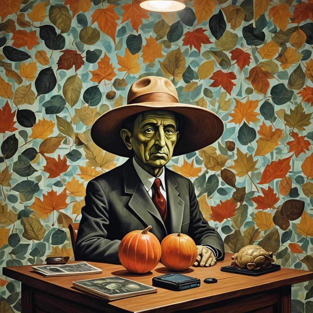 Sci-Fi Surrealism: Magritte-Inspired Lithograph in Space