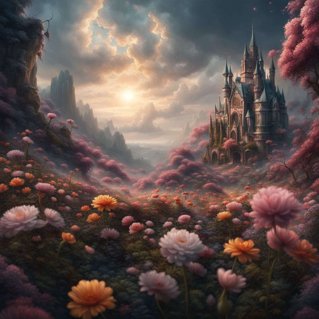 Magic Flower in Dramatic Digital Painting