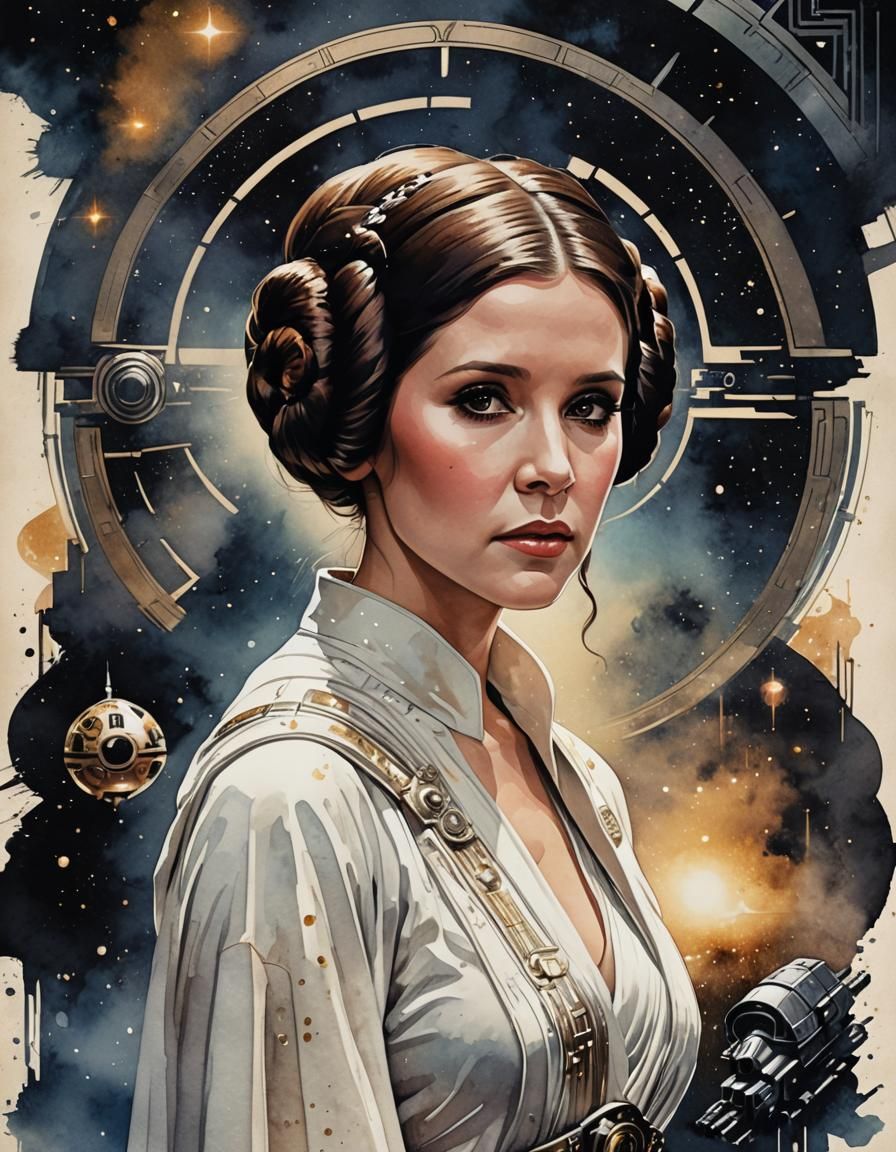 Princess Leia Star Wars Retro Movie Poster