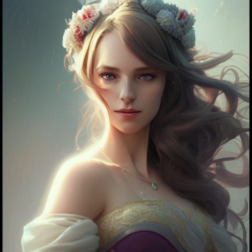 Nunnally vi Britannia Portrait in Art Nouveau Style