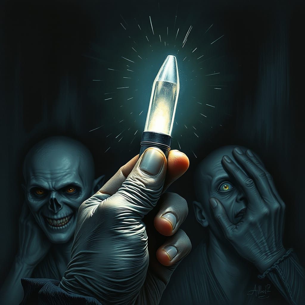 Ethereal Silver Bullet Repels Supernatural Darkness