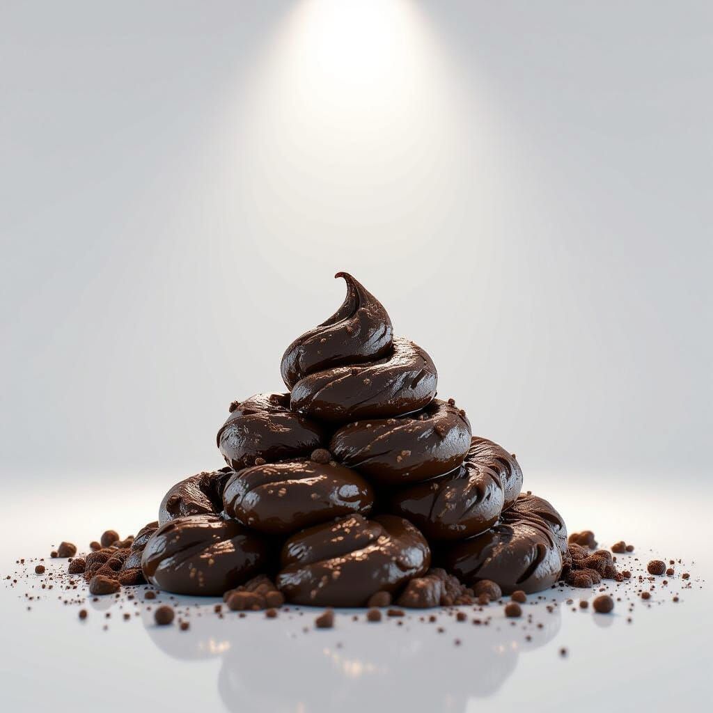 Hyperrealistic Steaming Poo in White Void
