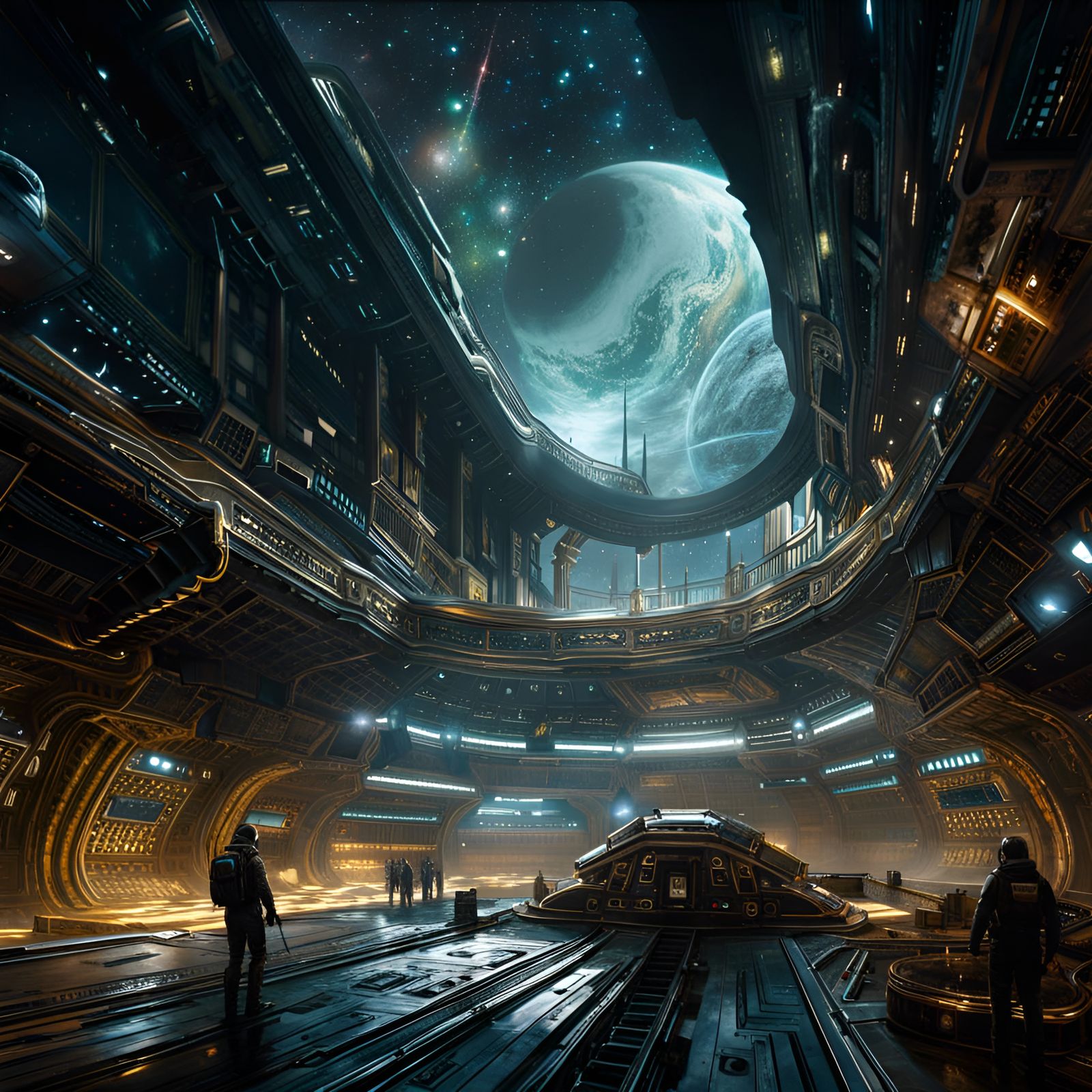 Epic Deep Space Starport Digital Art