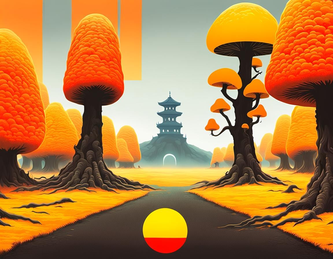 Mythical Dragons in Surreal Dreamworld, Digital Art