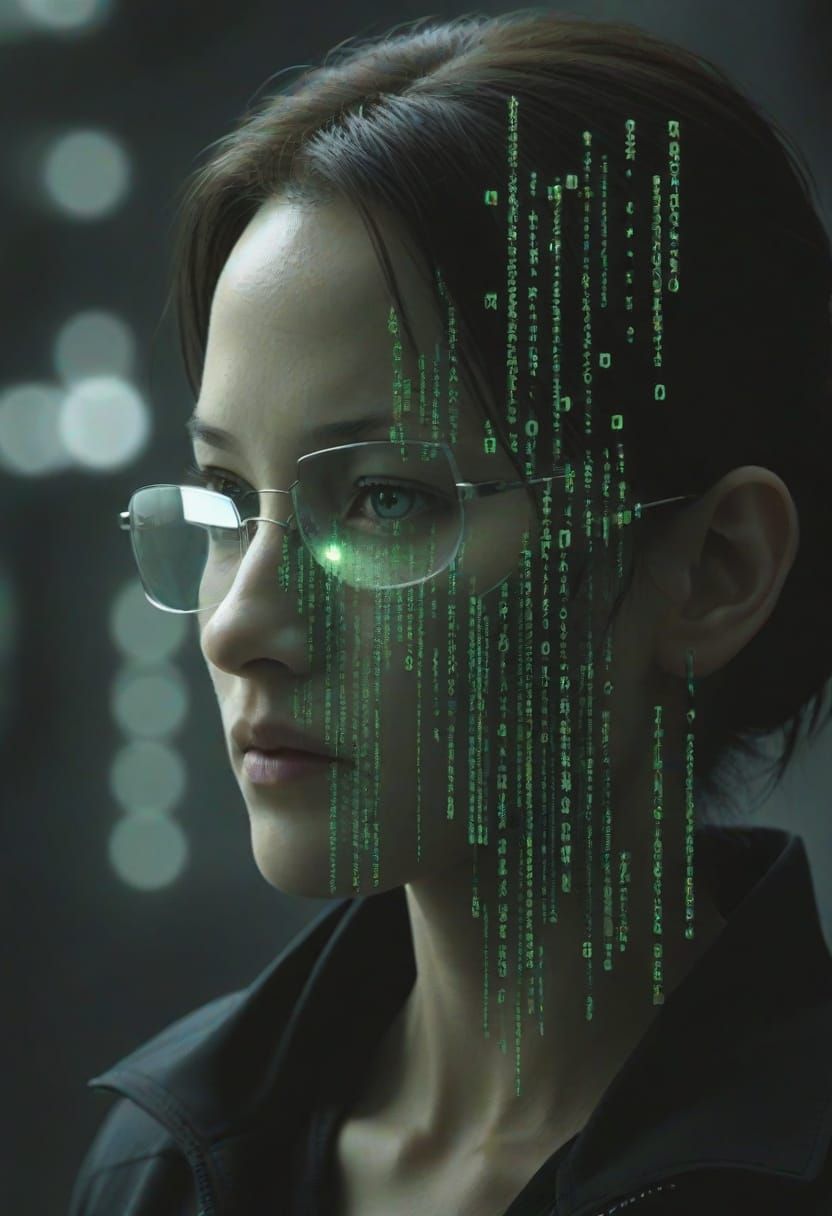 Neo's Digital Dreamscape in Neon Cyberpunk Style