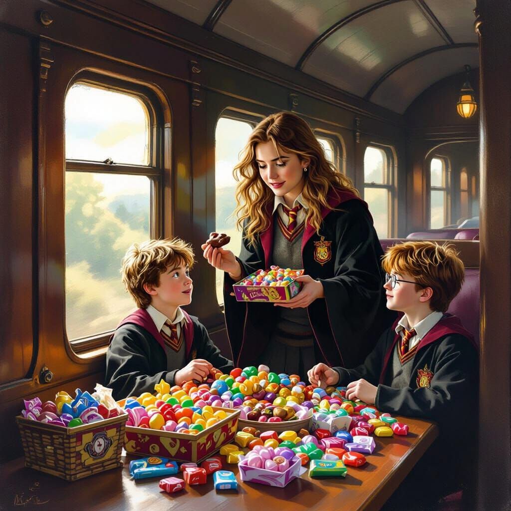 Harry Potter Buys Sweets on Hogwarts Express