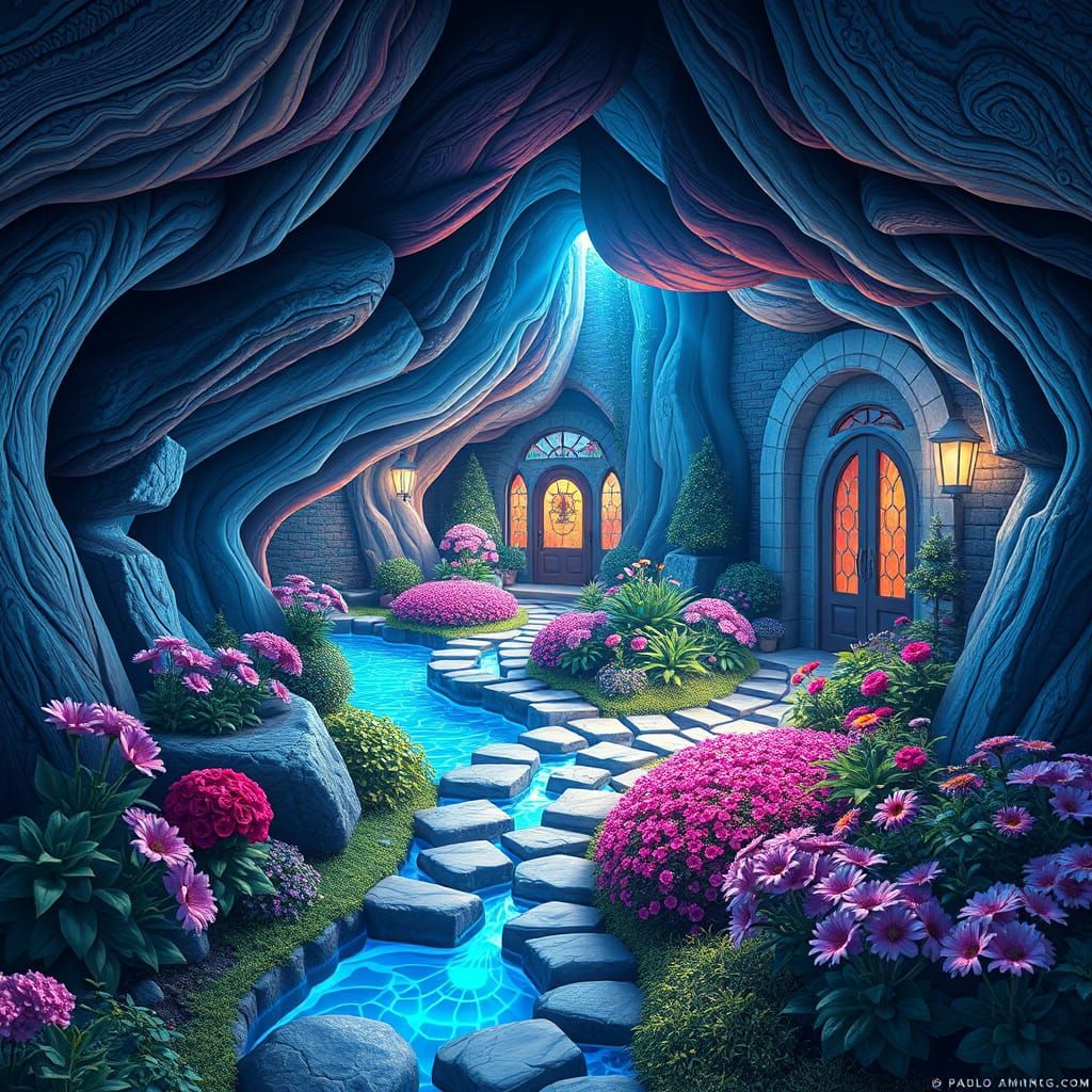 Underground Home with Flower Gardens by Amaringo