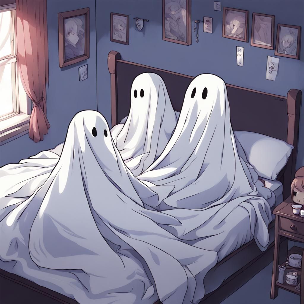 Anime Style: Girls Dressed as Bed Sheet Ghosts