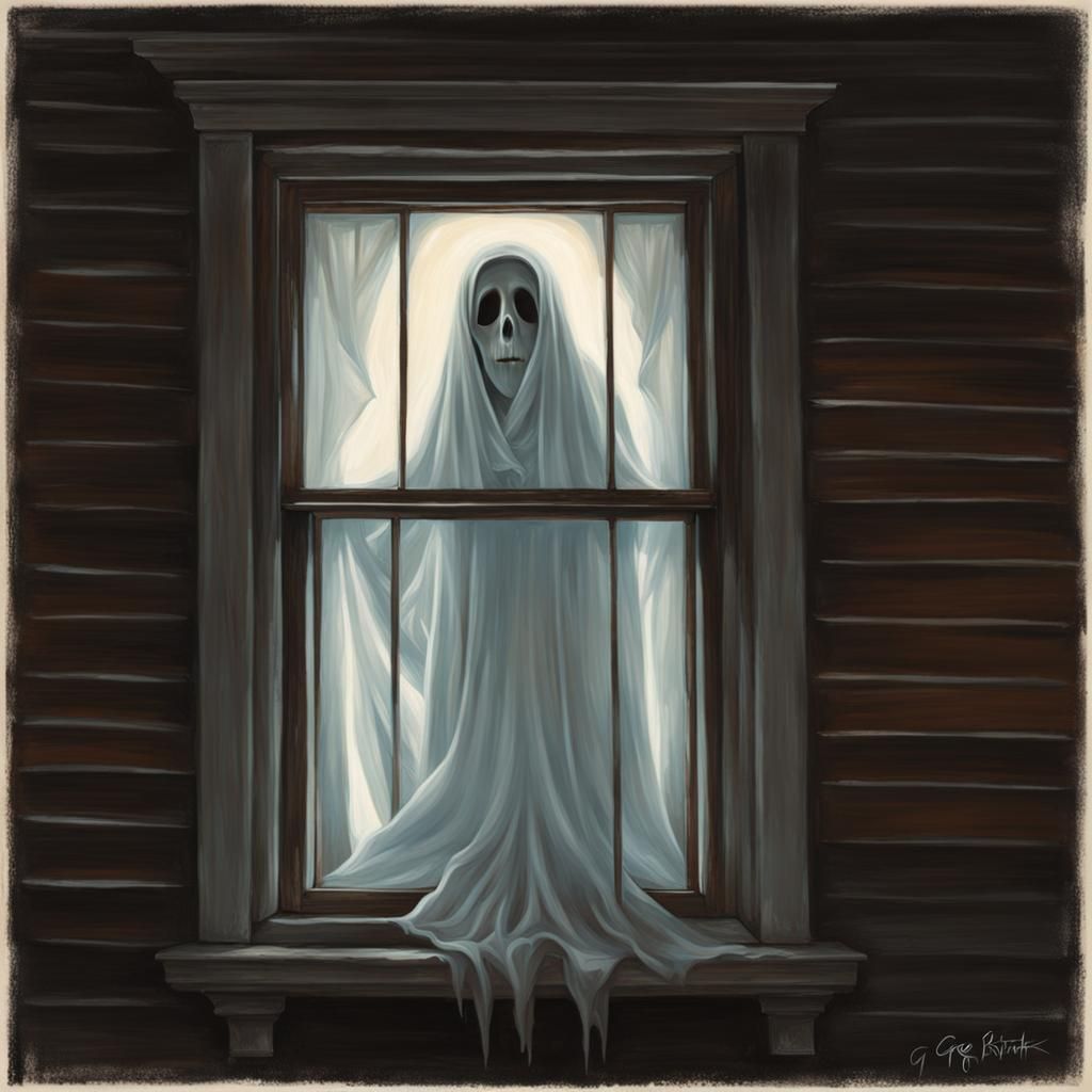 Ghost in Attic Window, Sinister Art