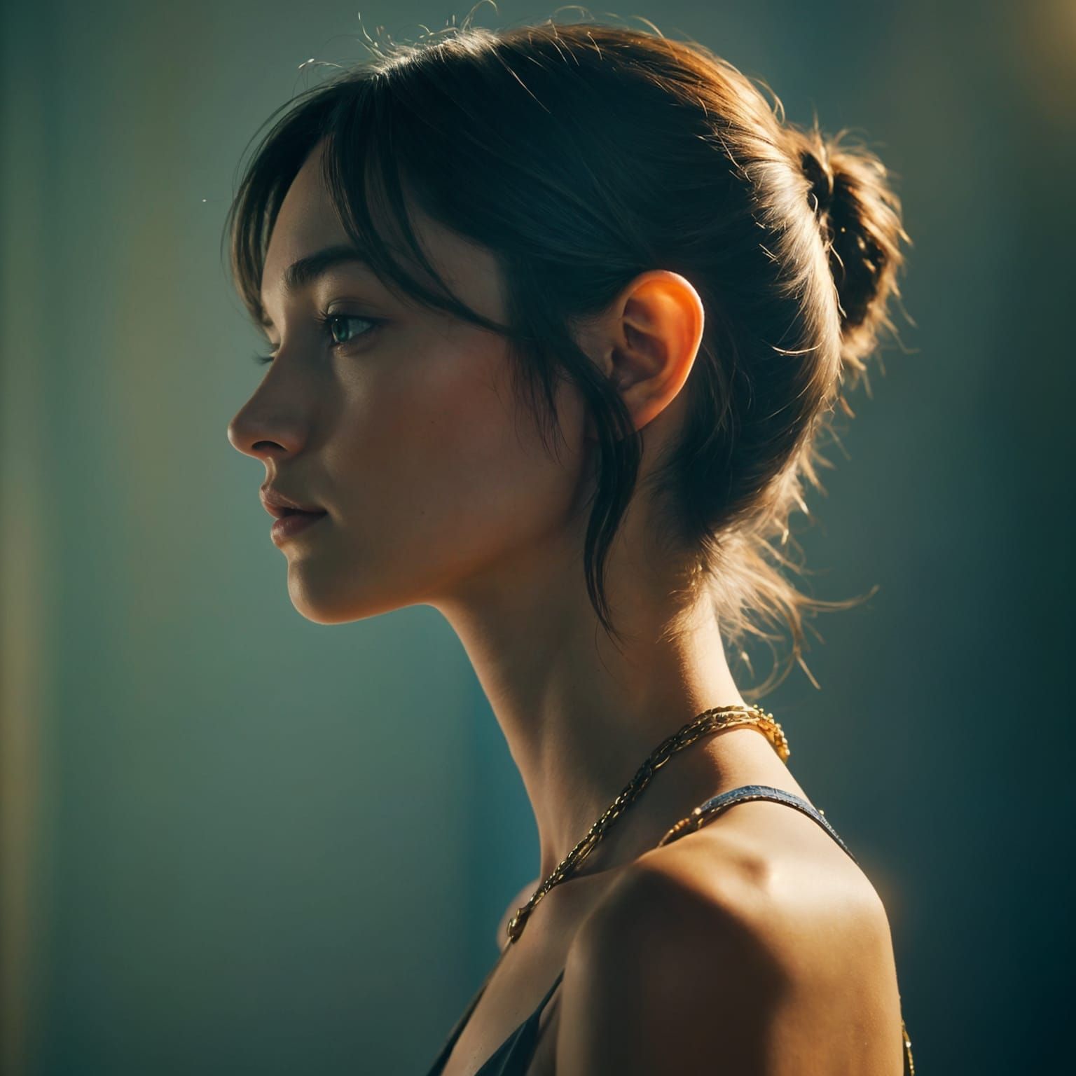 Dramatic Portrait of Model in Profile