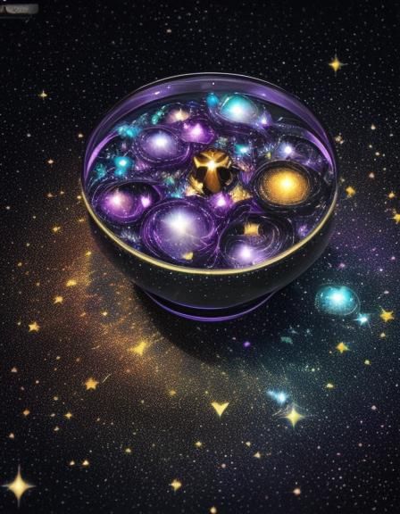 Van Gogh Inspired Galactic View in Abstract Style