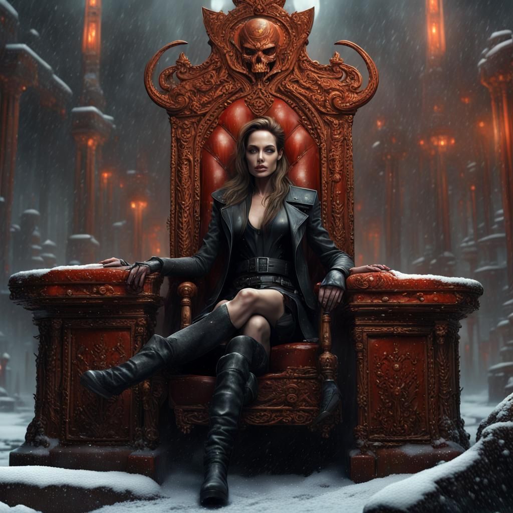 Prison Guard on Carnelian Throne: Detailed Matte Painting