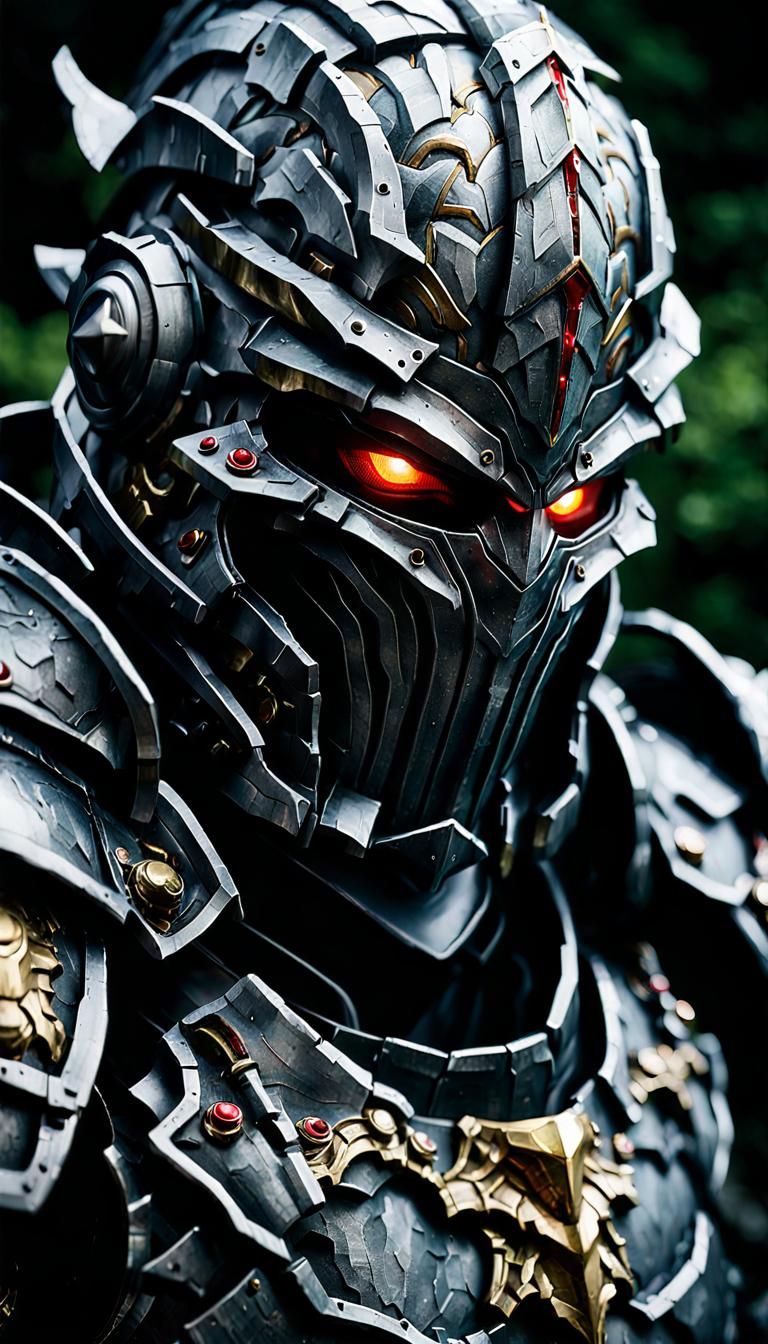 Goblin Slayer in Intricate Armor: Hyperrealistic Film Photog...