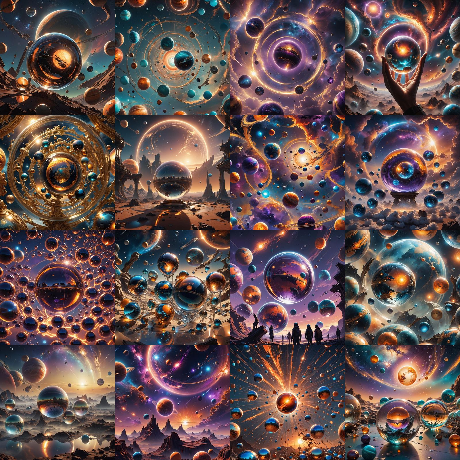 Planetary Convergence Viewed Through Glass Orb