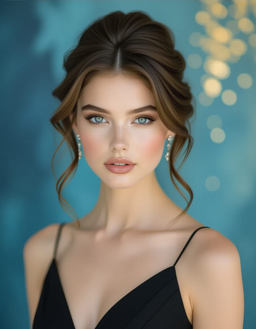 Ethereal Portrait of a Woman in Black Dress