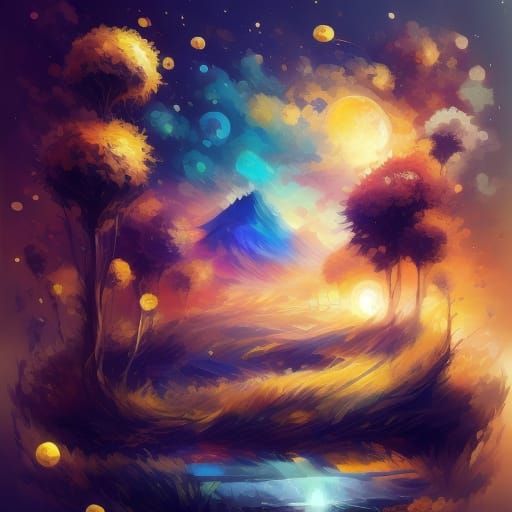 Vibrant Oil Painting of Sunflowers in Golden Hour