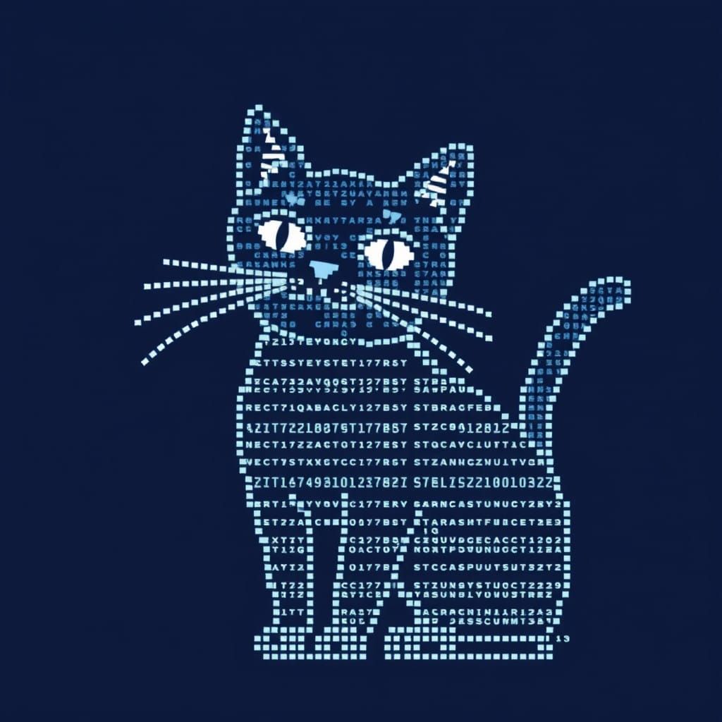 Whimsical ASCII Art of a Feline Friend