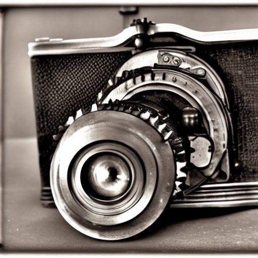 Steampunk Antique Camera with Intricate Engine
