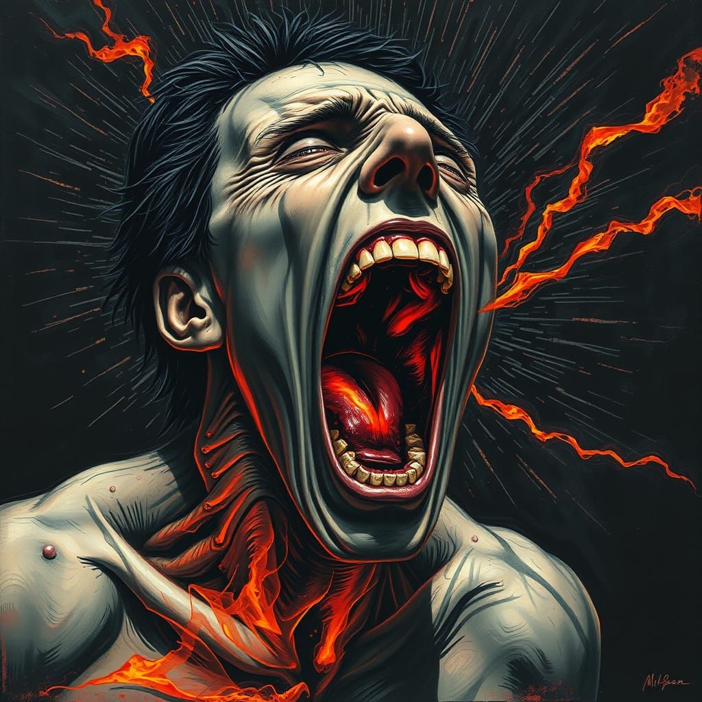 Agonizing Scream with Infernal Light, Expressionistic Style
