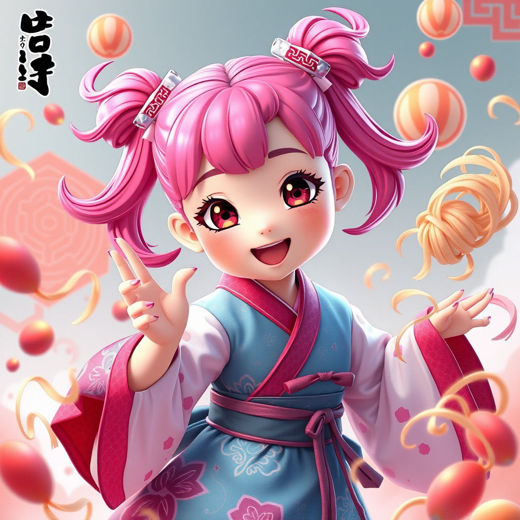 Pucca in Vibrant 3D Anime Art Style