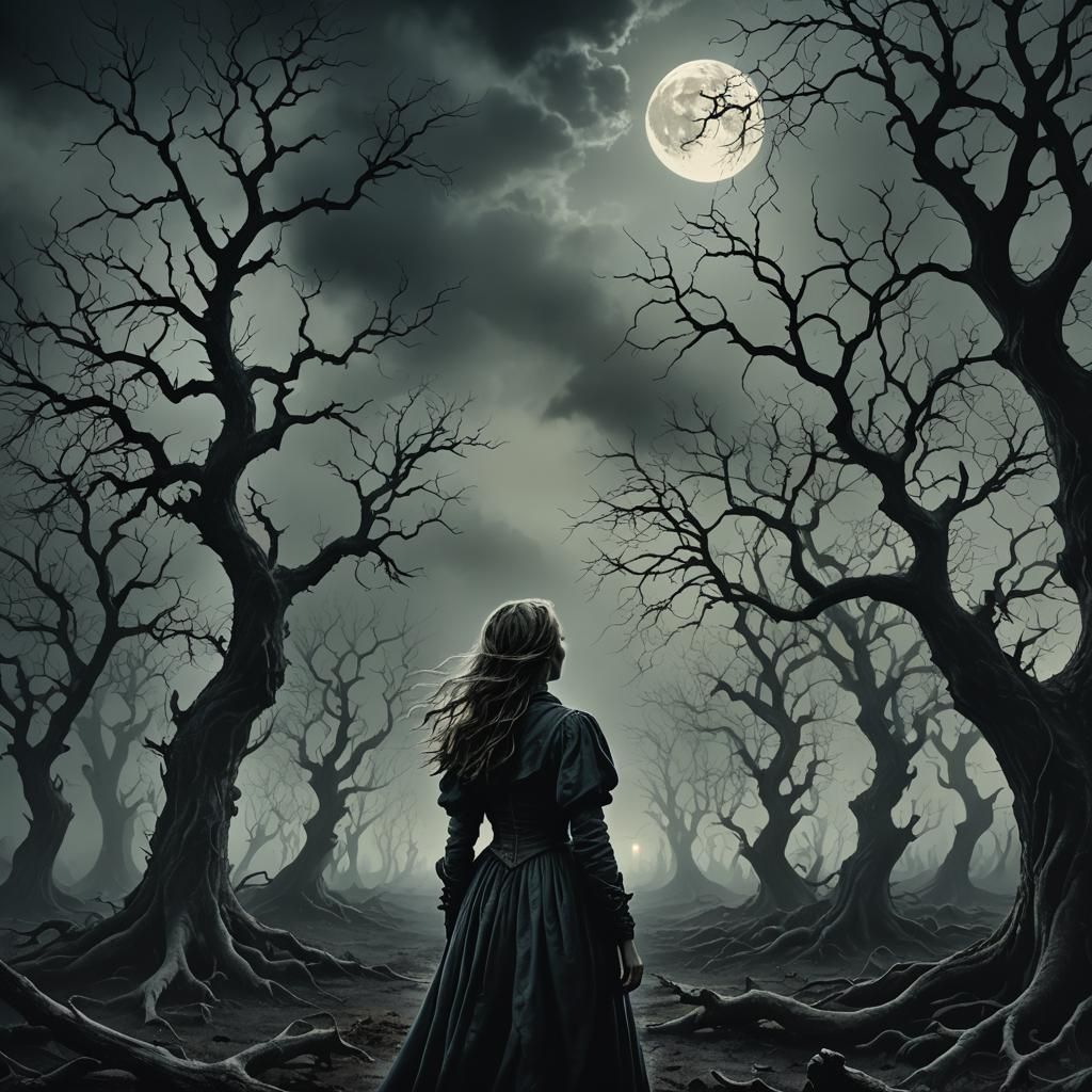 Surreal Dark Fantasy: Woman's Wordless Scream