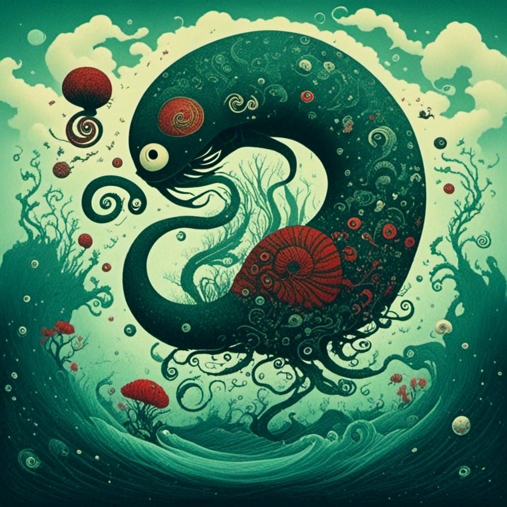 Steampunk Sea Monster with Mechanical Details