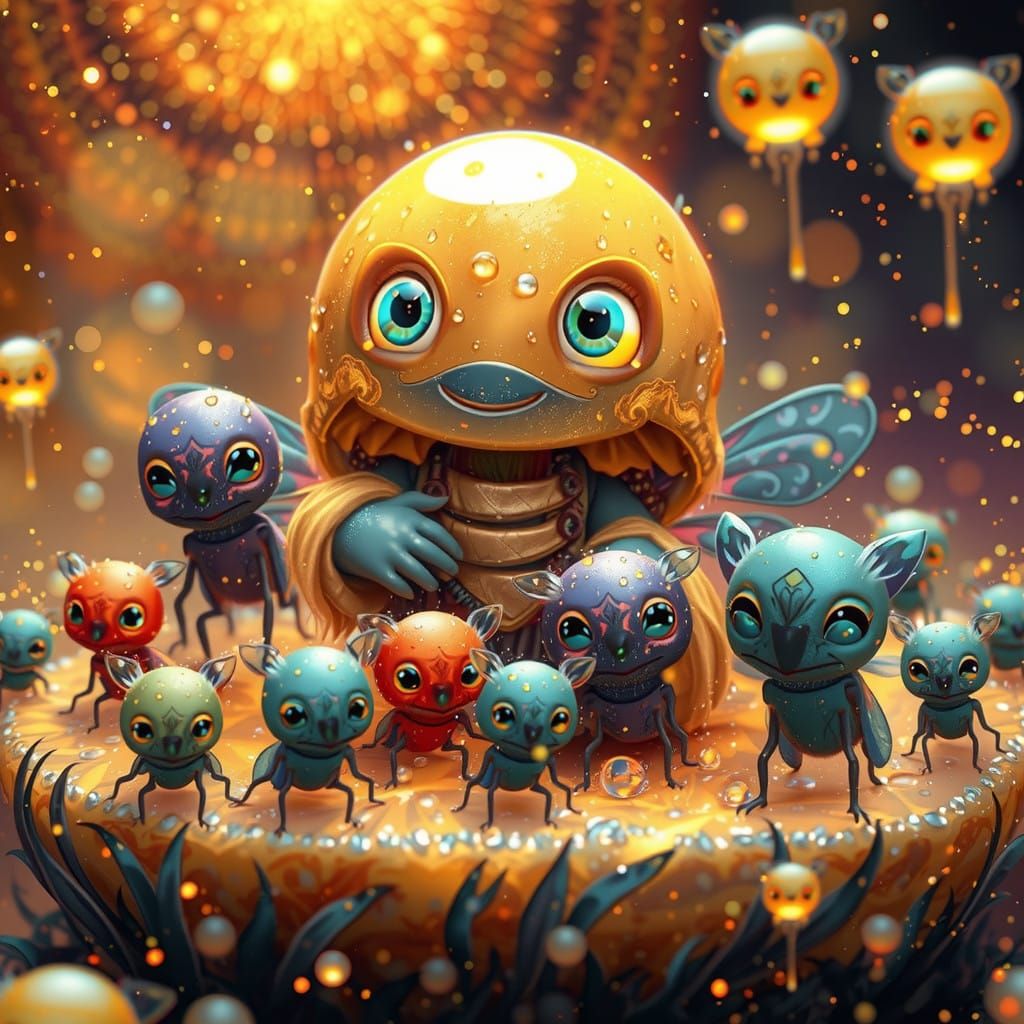 Luminescent Firefly Majesty in Ethereal Vortex