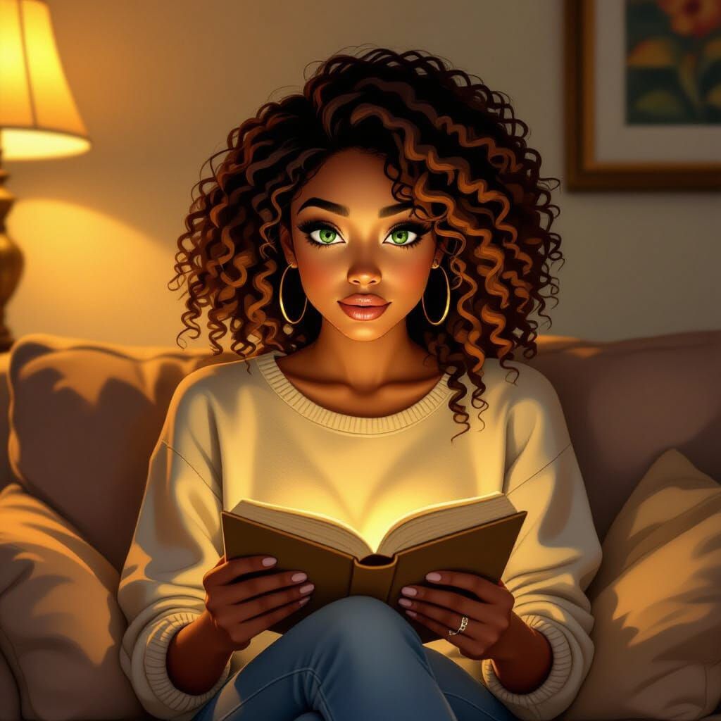 Caramel Beauty in Expressive Portrait Style