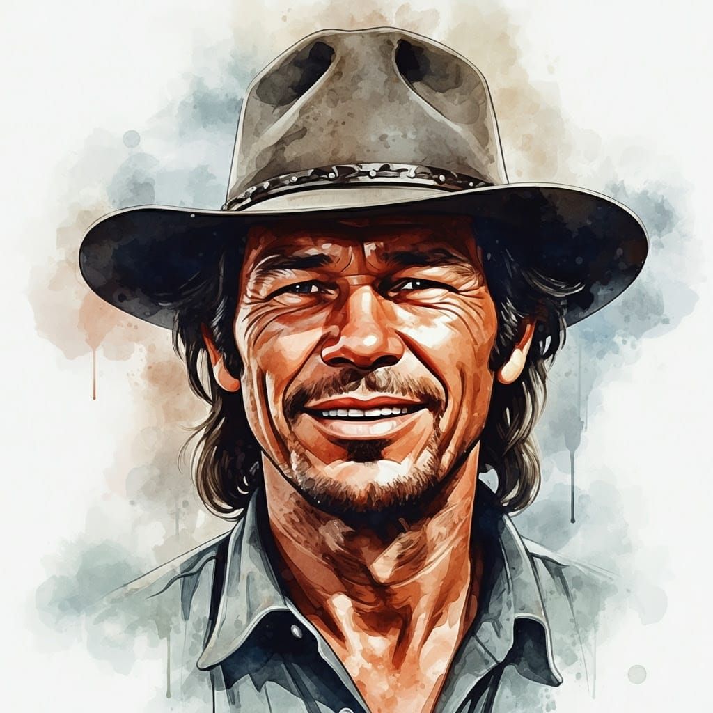 Charles Bronson as Magnificent 7, Watercolor Impressionism