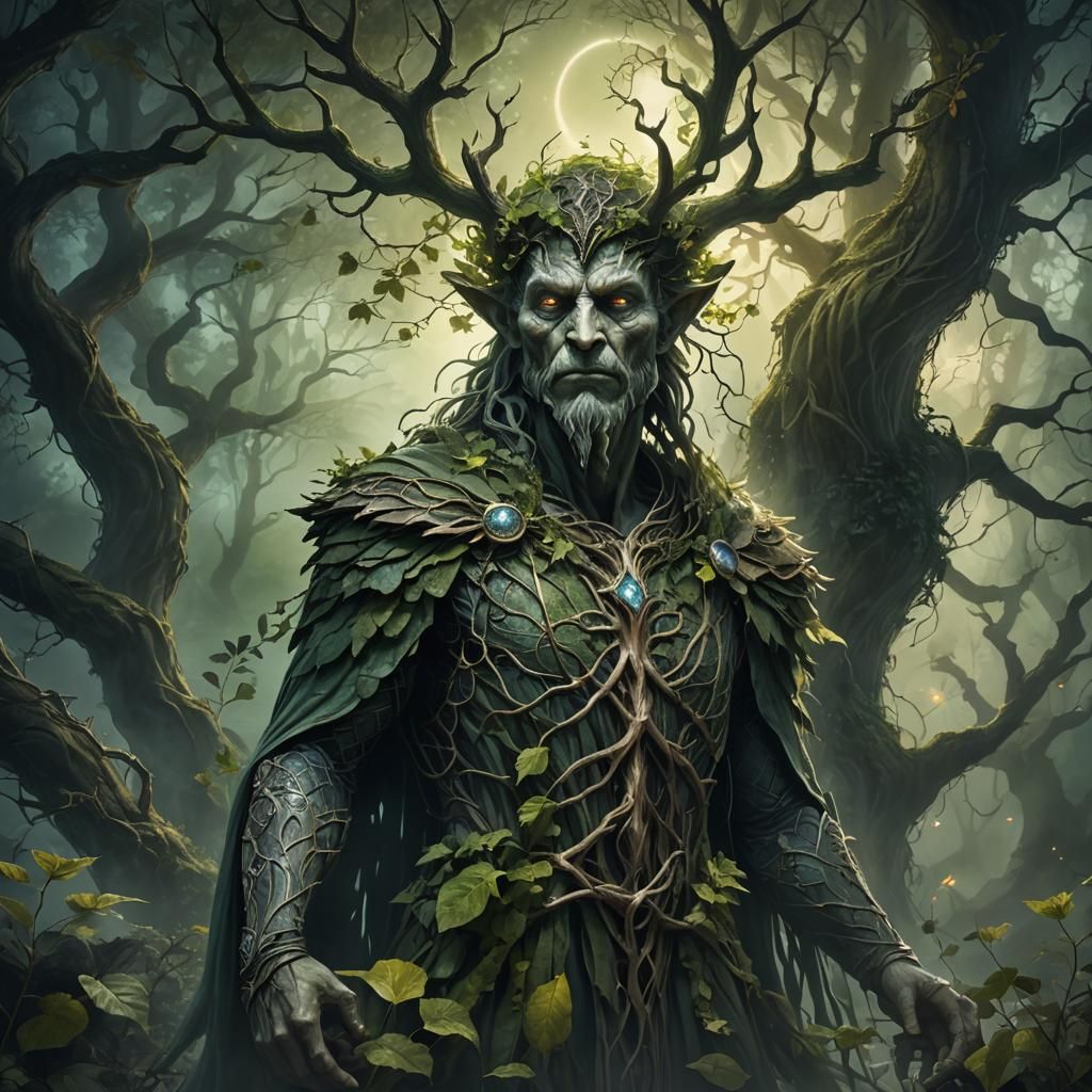 Wise Forest Guardian in Misty Glade