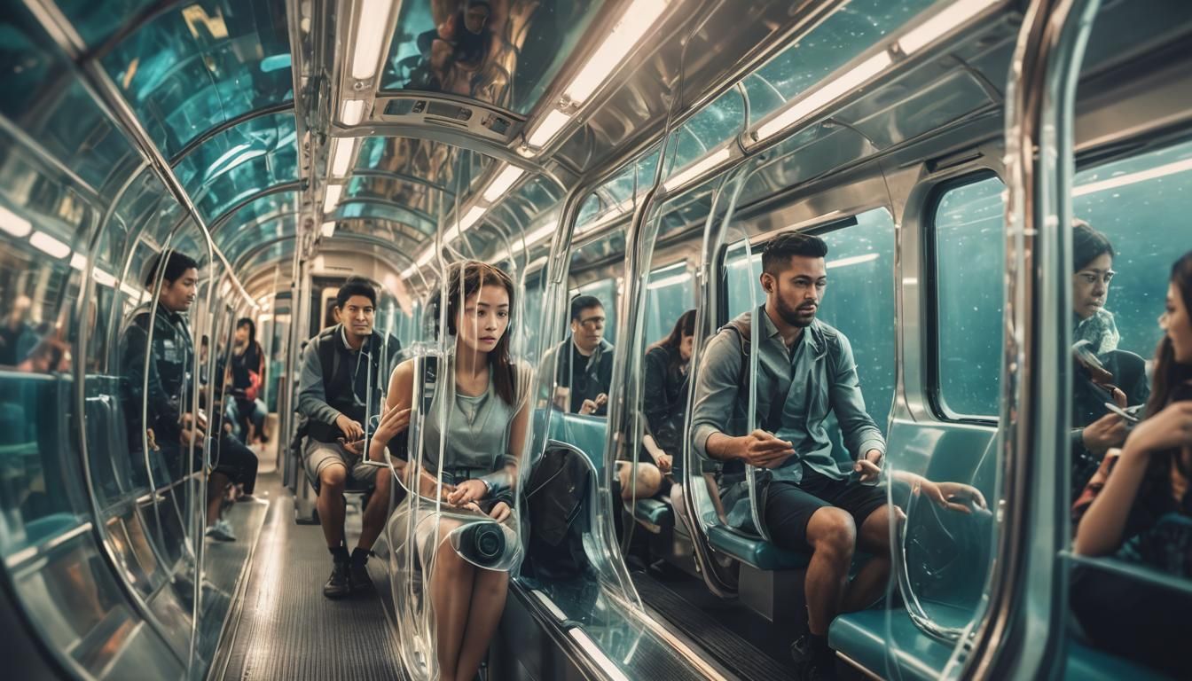 Undersea Cities Connected by Futuristic Transparent Trains