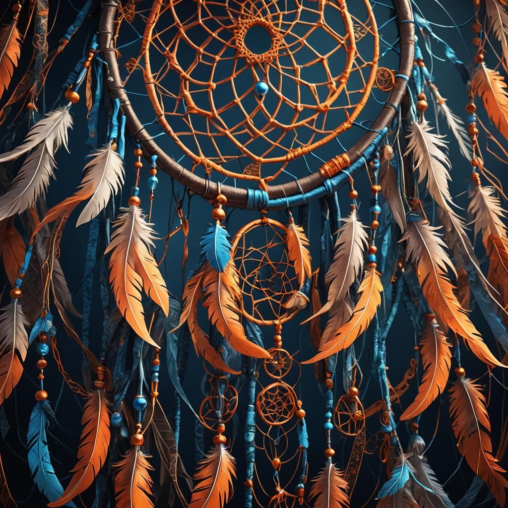 Intricate Dreamcatcher in Vibrant Macro Photography