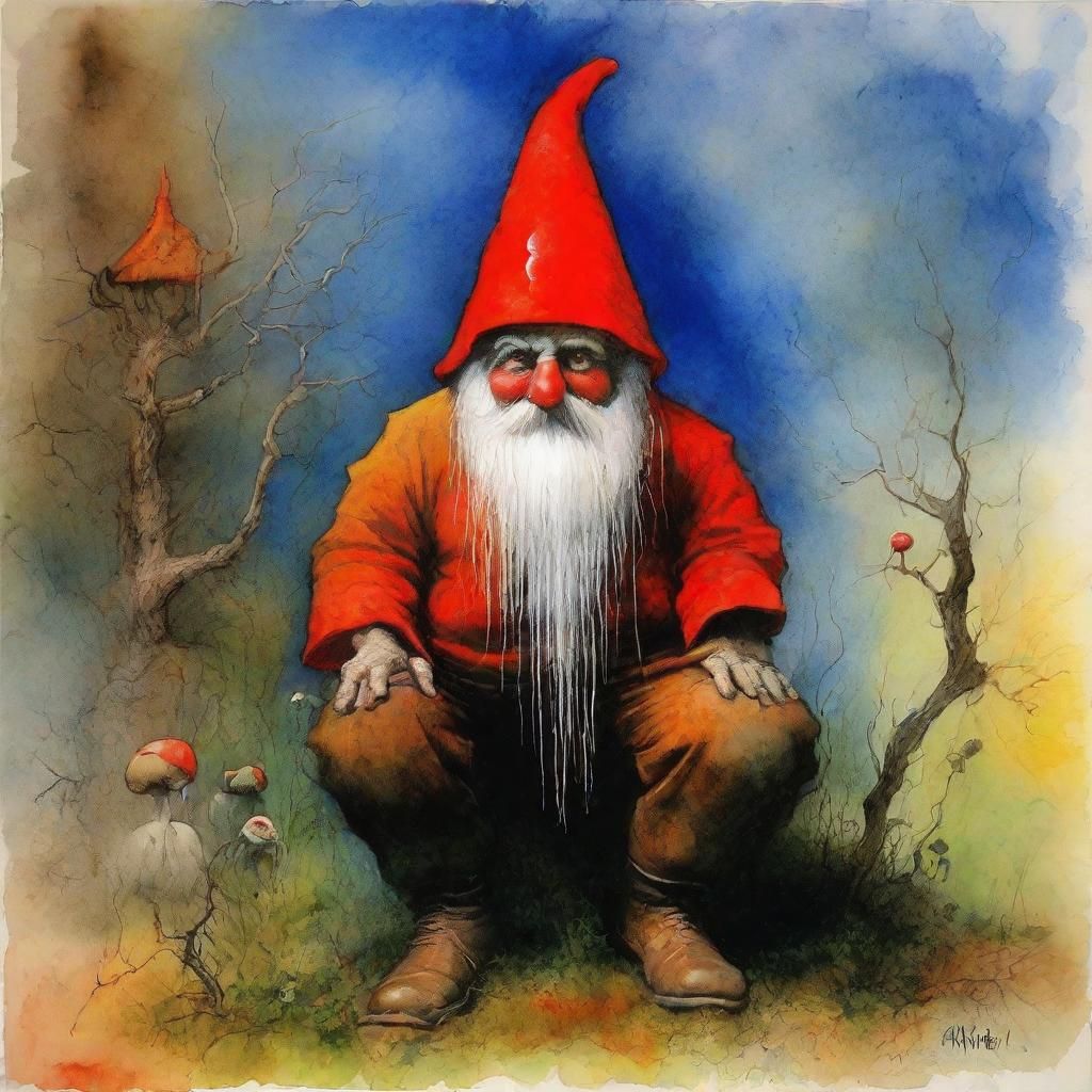 Surreal Garden Gnome in Epic Impressionist Style