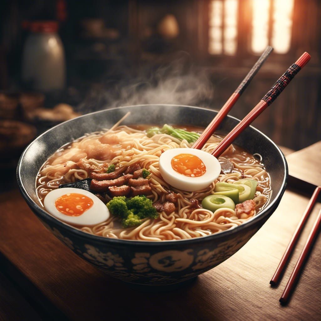Giant Ramen Bowl Still Life: Digital Matte Painting