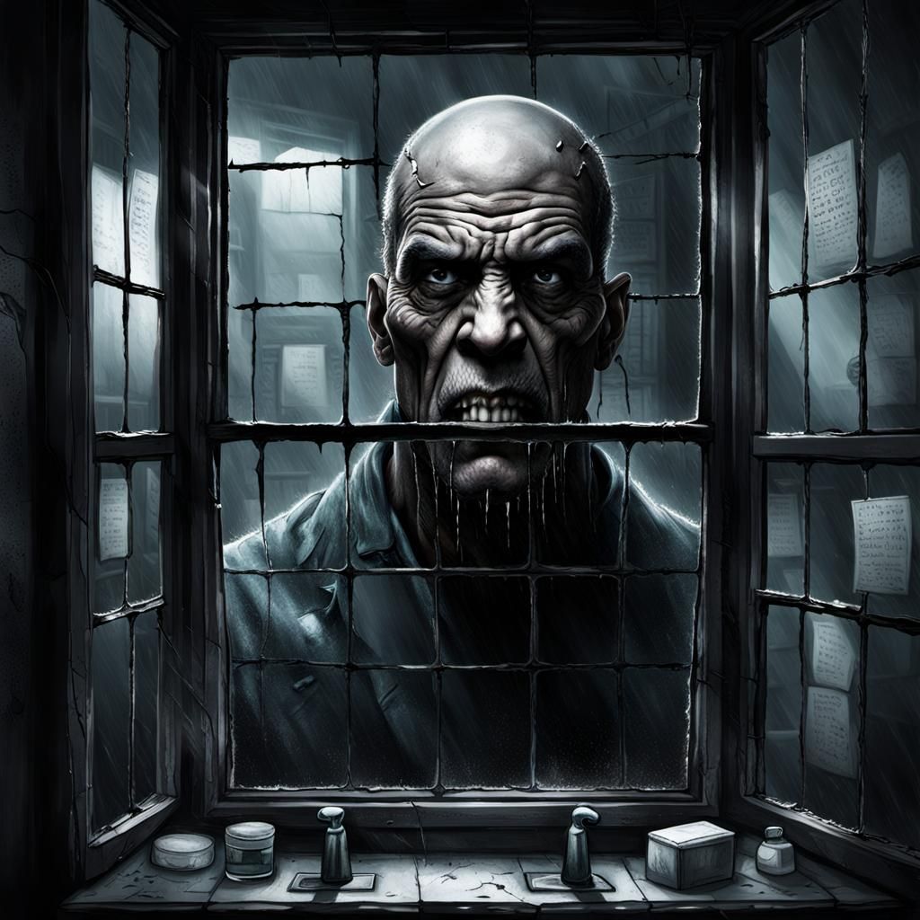 Dark Figure Expressing Human Pain