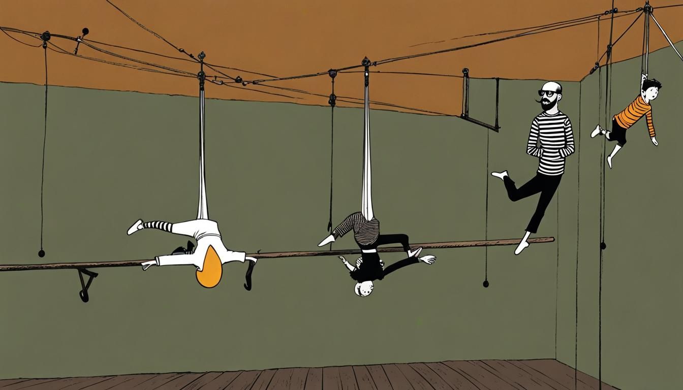 Gravity Illusions in Madhouse, French Graphic Novel Style