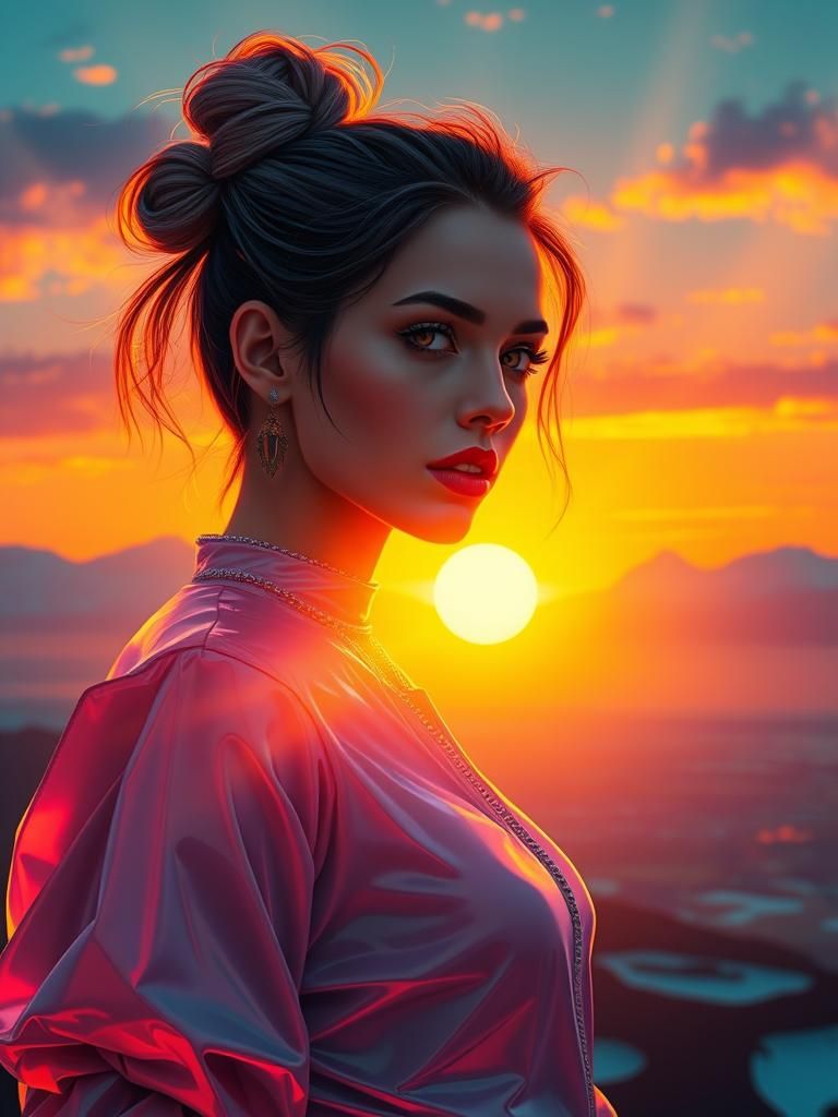 Model in Icelandic-Victorian Fashion, Digital Painting