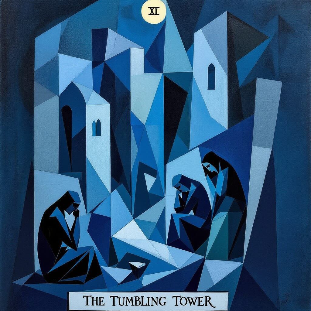 Picasso Blue Period Tarot Card The Tumbling Tower