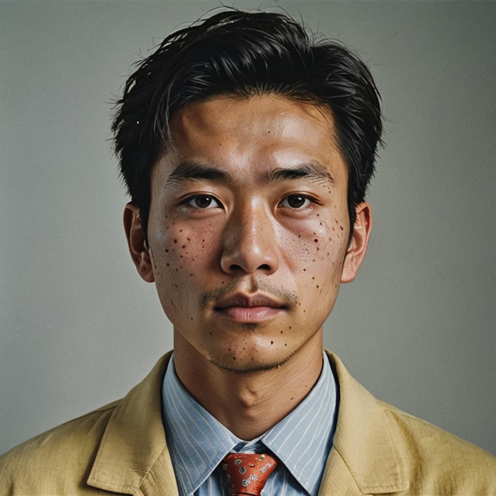 Vulnerable Portrait of Young Man with Studio Lighting