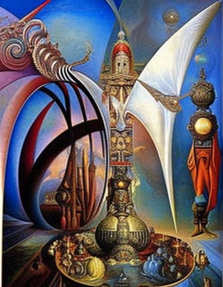 Surreal Alternate Reality: Gothic Oil Painting