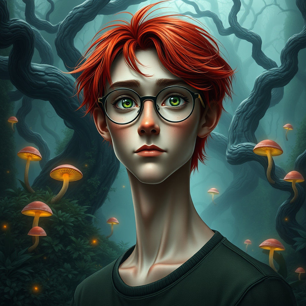 Redhead in Mystical Forest Concept Art