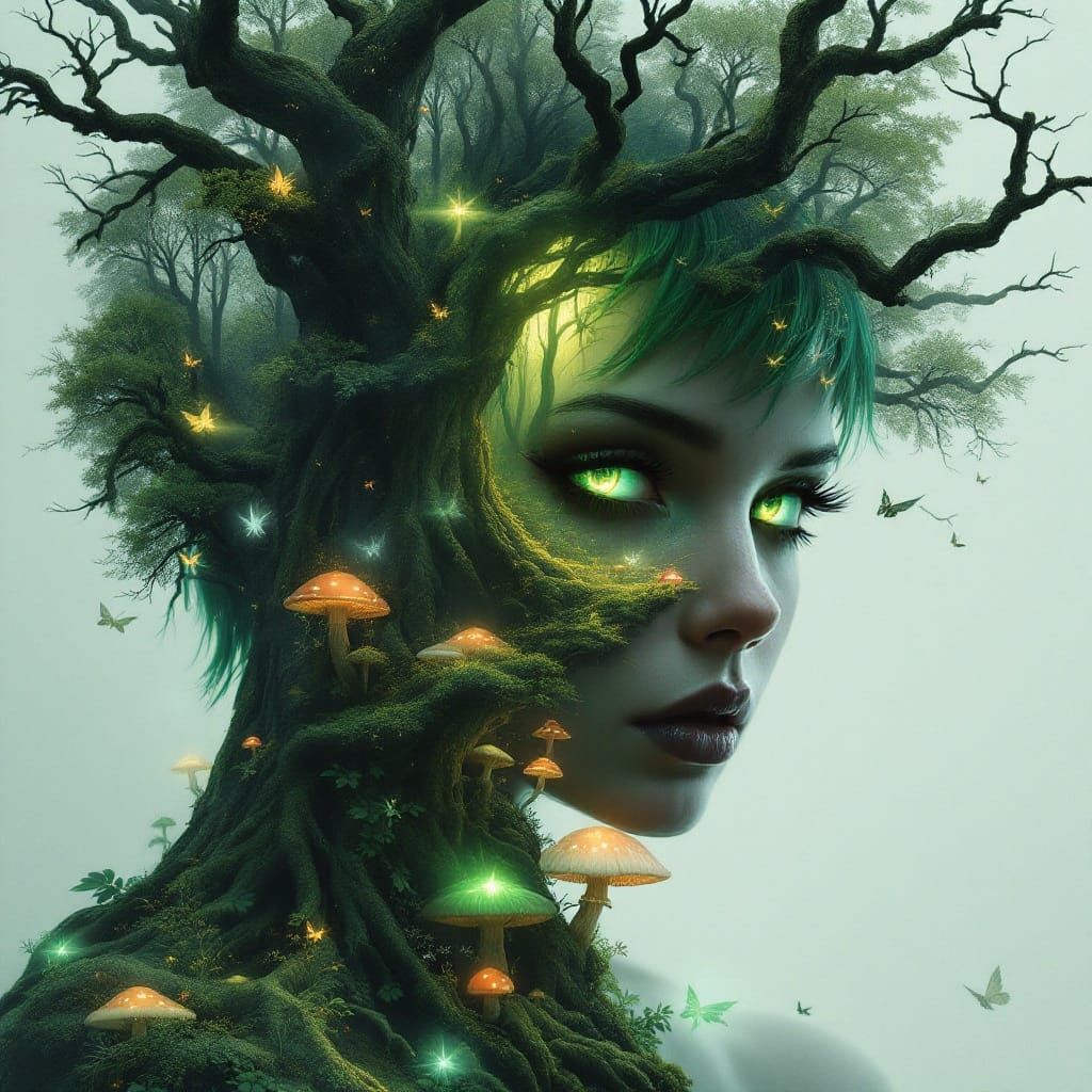 Gothic Fairy Transforms into Ancient Forest