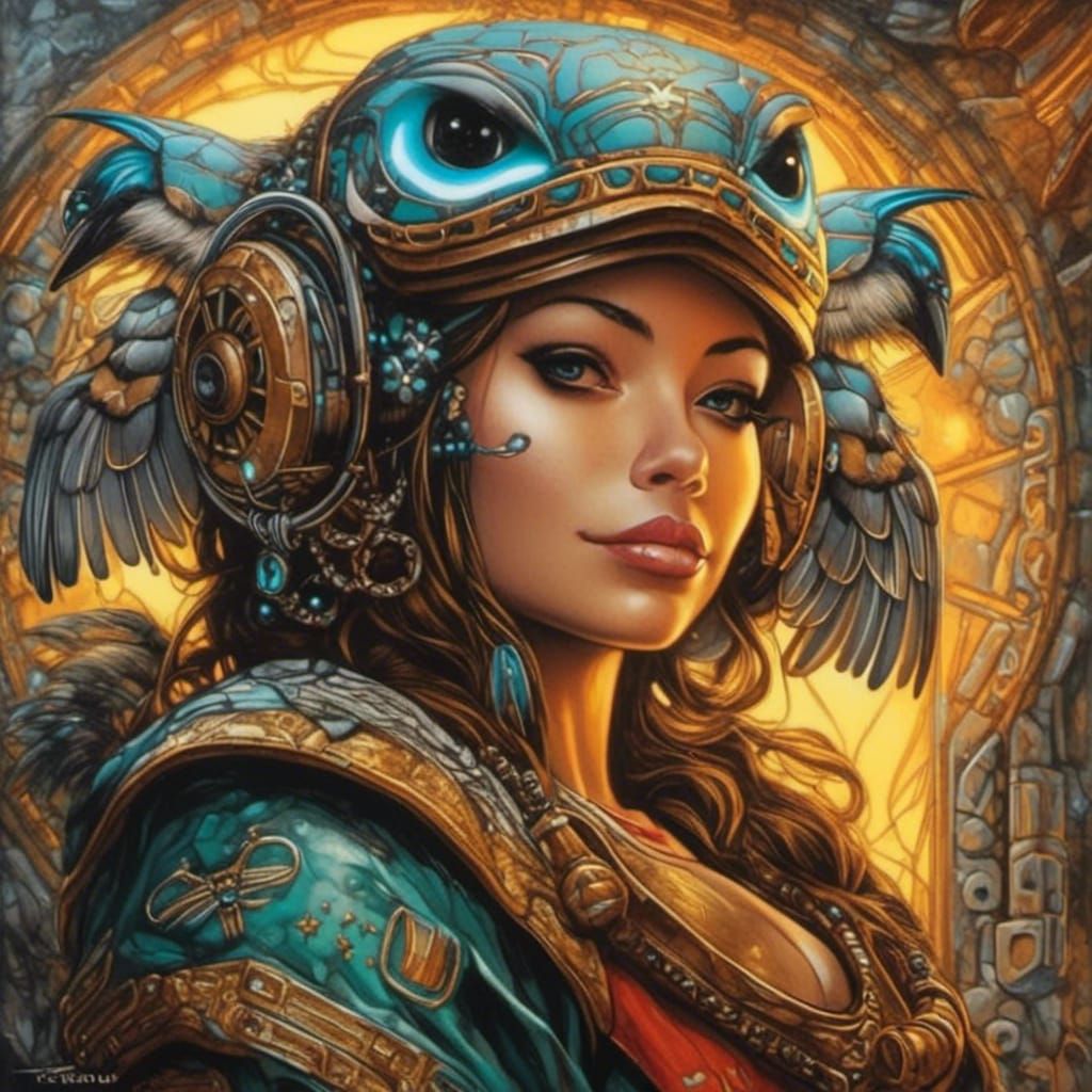 Damsel in Distress in Tlingit Art Style