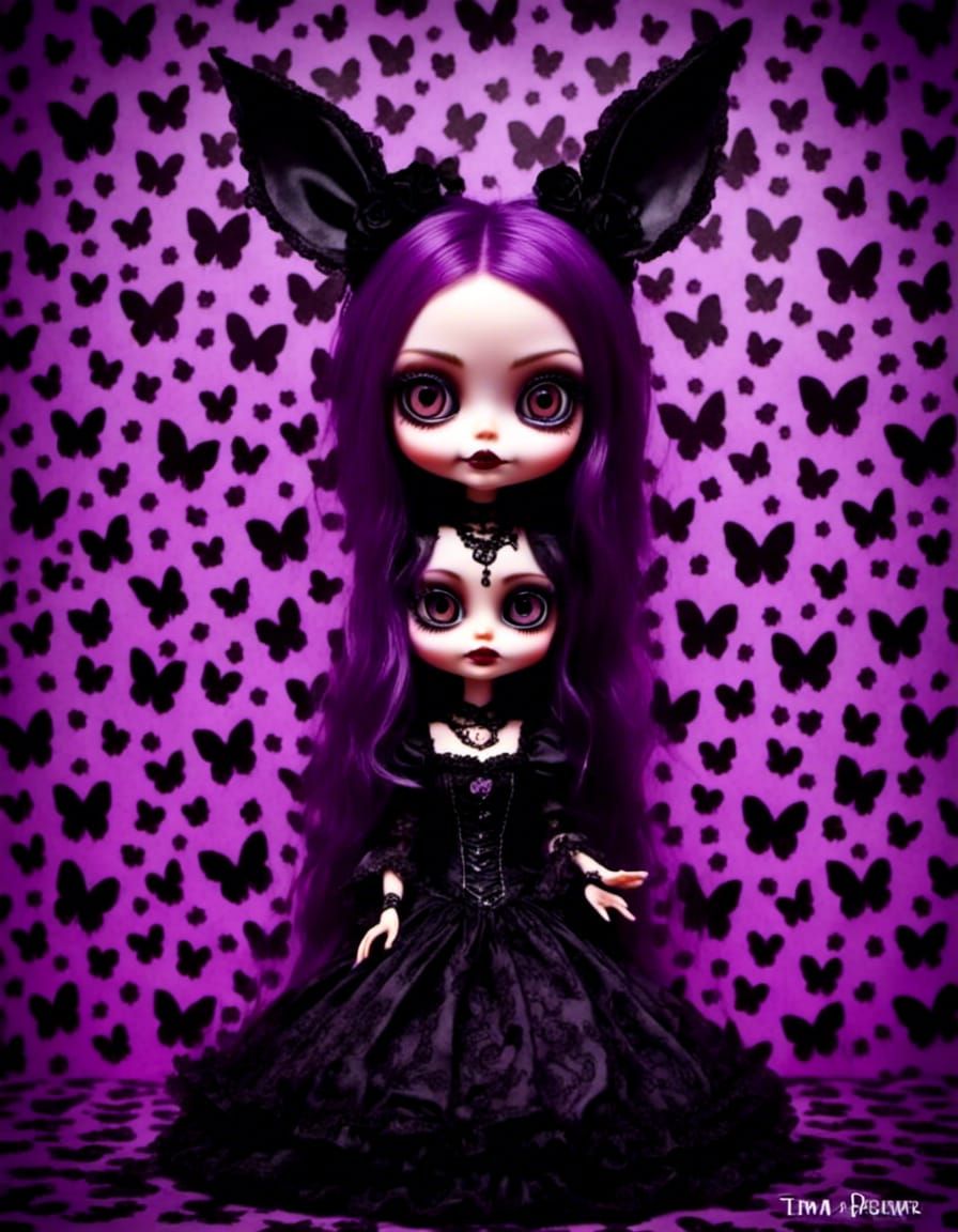 Creepy Cute Woman in Dark Fantasy Style