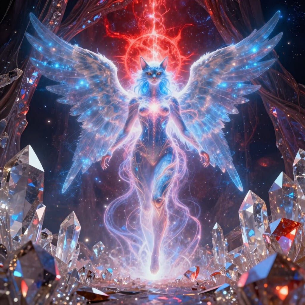 Radiant Crystalline Chamber with Ruby Sun Fire