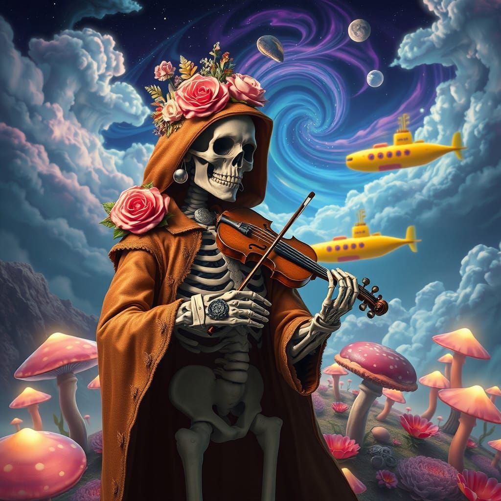 Surreal Skeleton Discovers Distant Planet in a Cosmic Sympho...